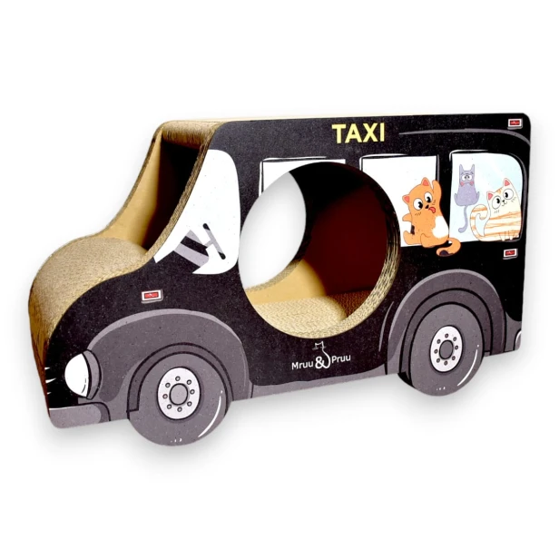 AUTO Black Taxi cardboard scratching post 60x36x29 cm , cardboard scratching post , MruuPruu , cat scratching post