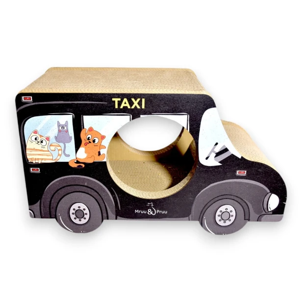 AUTO Black Taxi cardboard scratching post 60x36x29 cm , cardboard scratching post , MruuPruu , cat scratching post