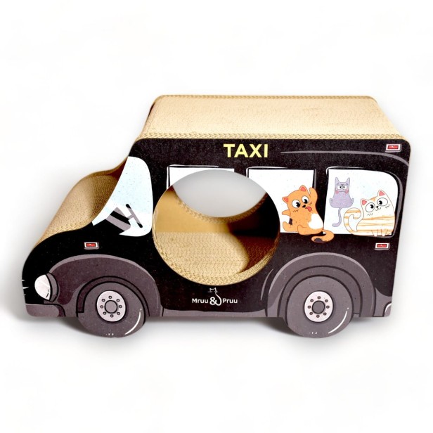 AUTO Black Taxi cardboard scratching post 60x36x29 cm , cardboard scratching post , MruuPruu , cat scratching post