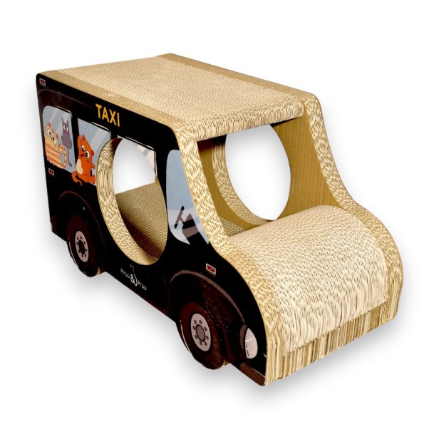 AUTO Black Taxi cardboard scratching post 60x36x29 cm , cardboard scratching post , MruuPruu , cat scratching post