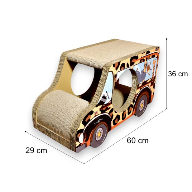 car Safari cardboard scratcher 60x36x29 cm , cardboard scratcher , MruuPruu , Cat scratcher