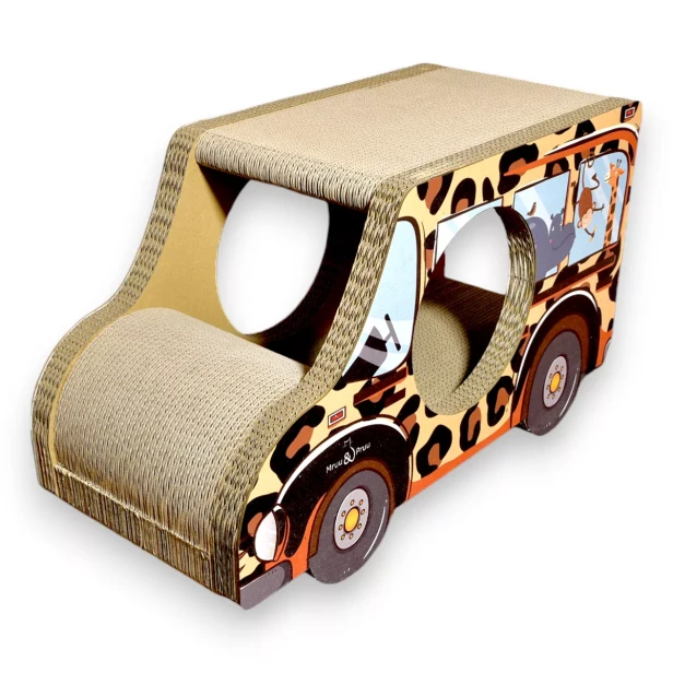 car Safari cardboard scratcher 60x36x29 cm , cardboard scratcher , MruuPruu , Cat scratcher